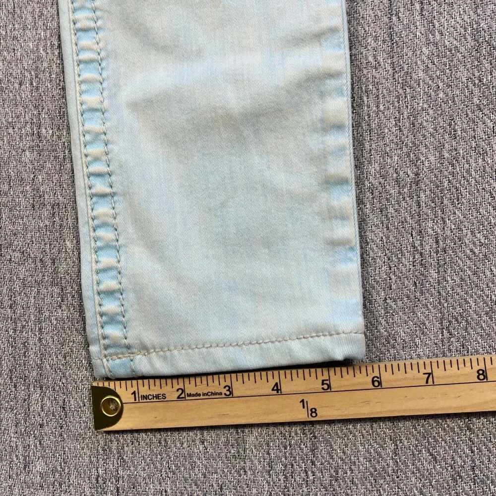 True Religion Jennie Curvy Skinny Short SE Ricky Jeans Size 27 Aqua/Turquoise